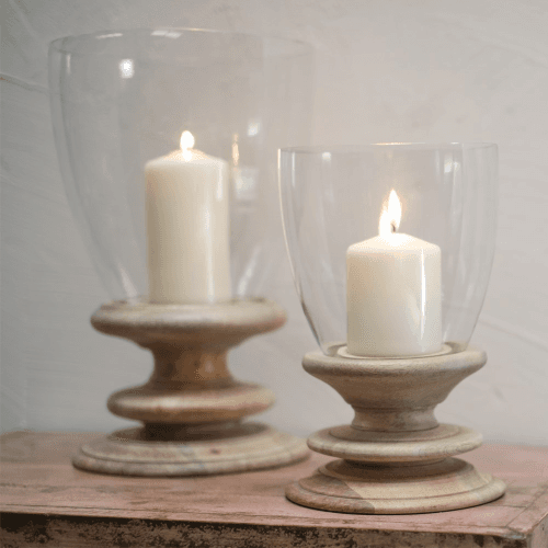 Image showing the Eluru Lantern, Mango Wood and Glass product.