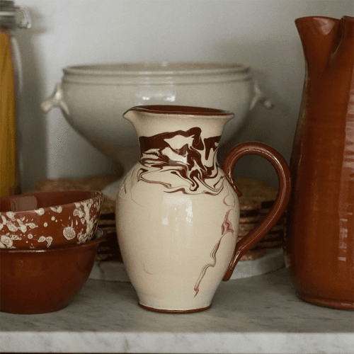 Image showing the Marbre Marbled Jug, Brown product.