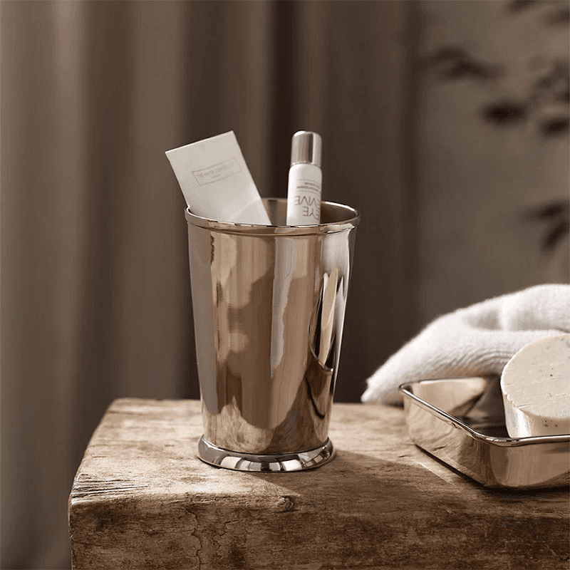 Brass Tumbler, H12cm, Silver