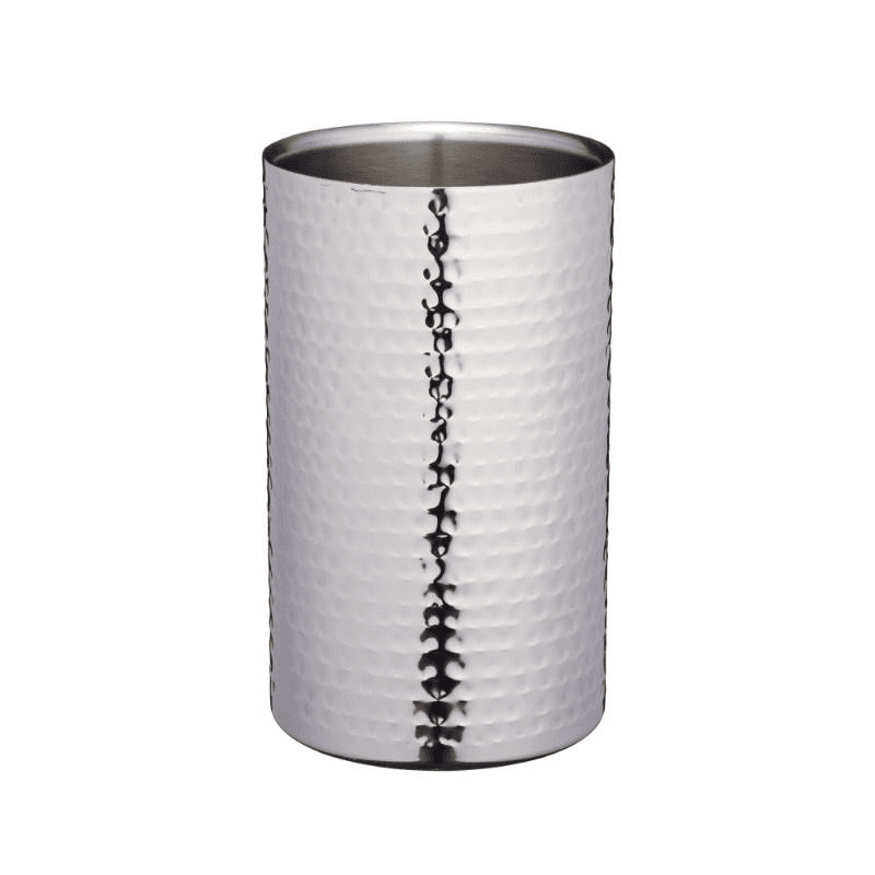 Double-walled wine bottle cooler, D12 x H20cm, hammered metal