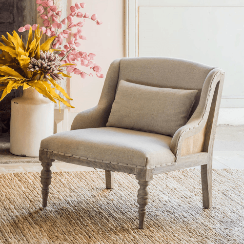 Image showing the Duchess Linen Armchair, Natural product.