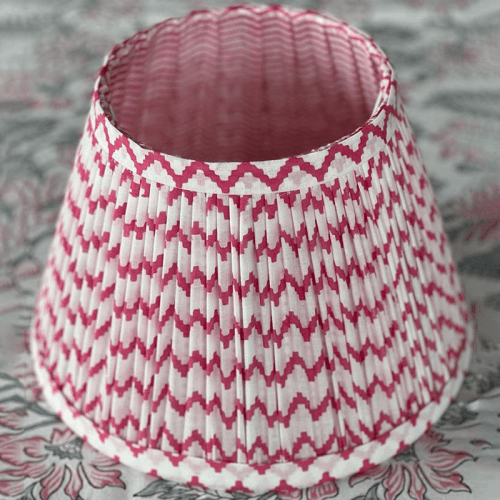 Image showing the Chevron & Stripes Lampshade, 12", Pink product.