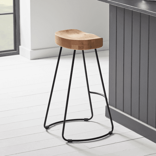 Image showing the Weathered Oak & Metal Counter Stool, Natural product.