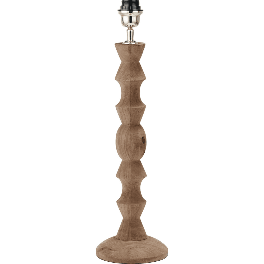Ayra Modernist Turned Wood Table Lamp Base with Winston Lampshade
