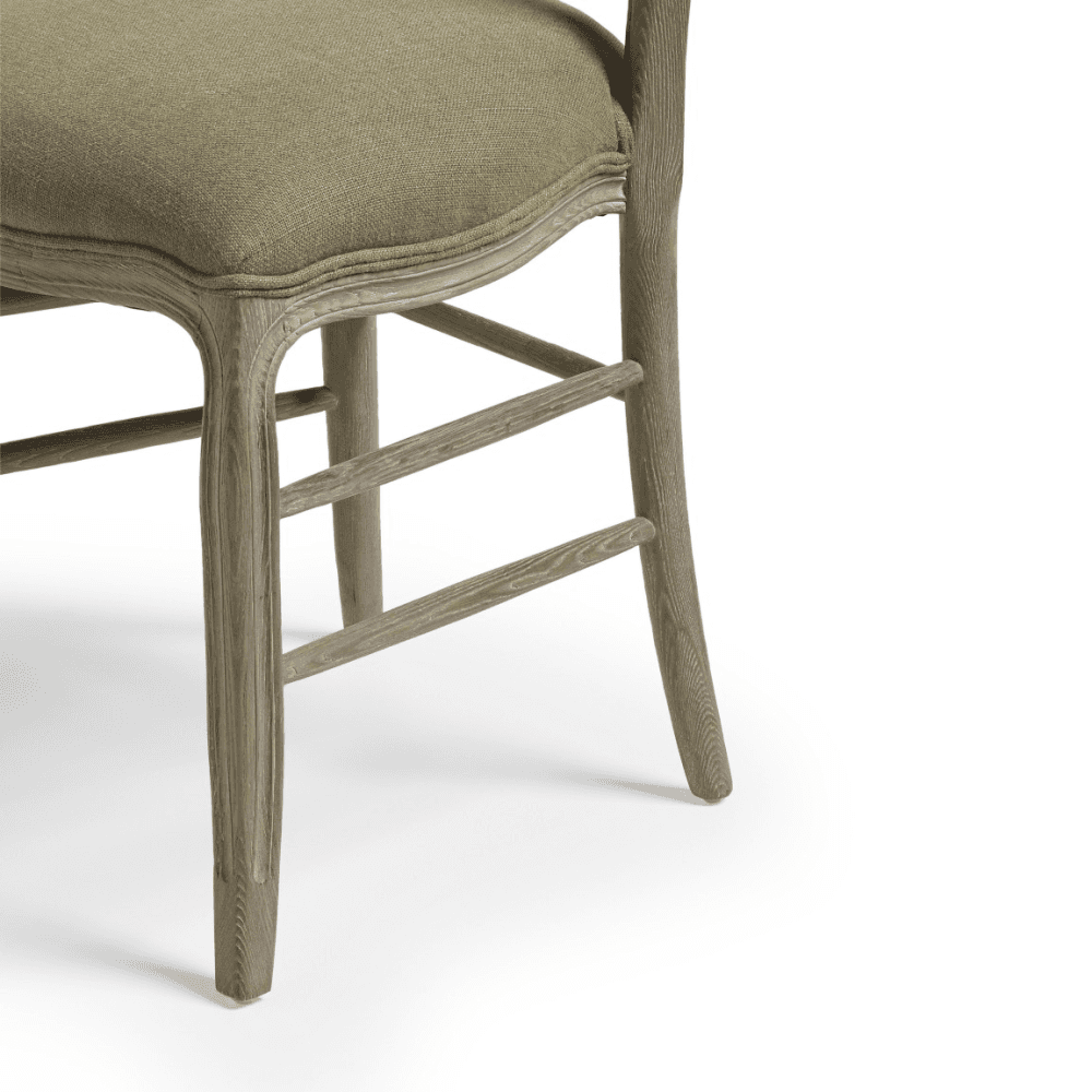 Brinley Linen Dining Chair, Dark Lichen
