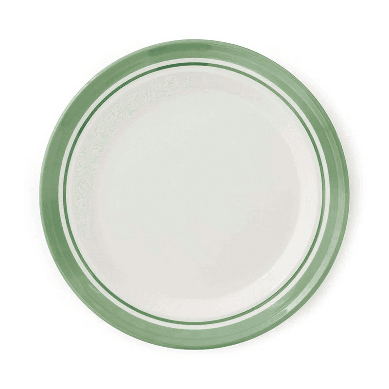 Potter's Stripe Set of 4 Dinner Plates, D26cm, Green