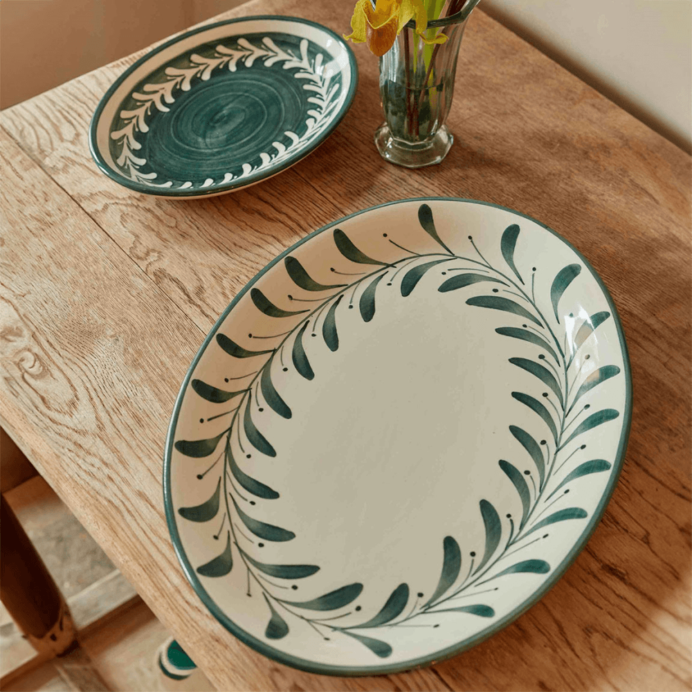 Helecho Set of 2 Trays, Teal