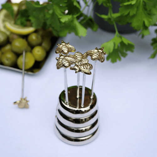 Image showing the Honey Bee Set of 6 Picks, Silver product.