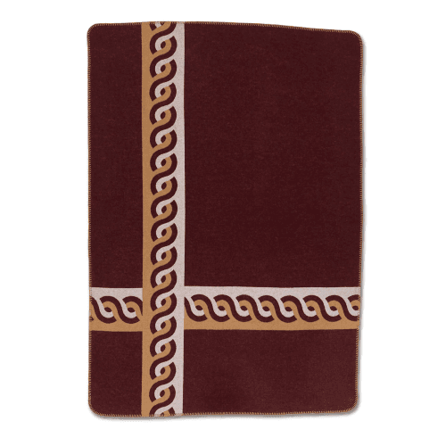 Image showing the Caline Cashmere Blanket, Burgundy product.