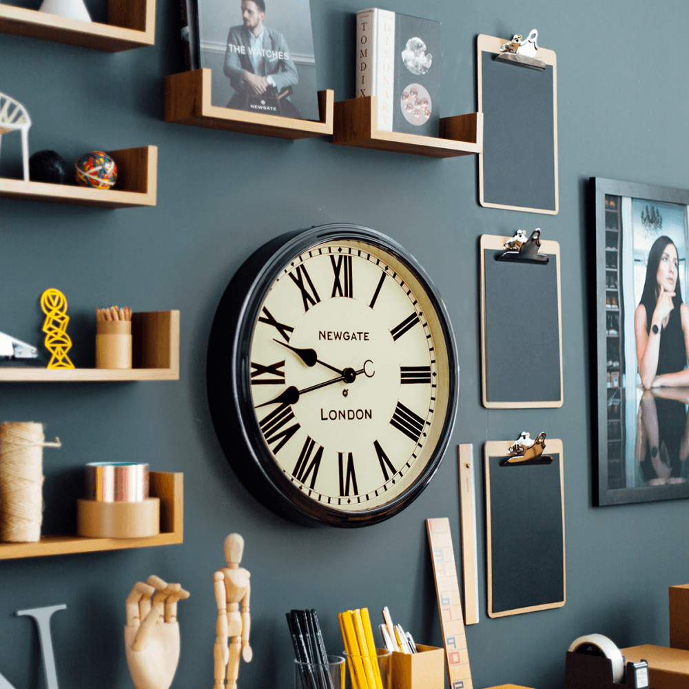 Battersby Wall Clock, Black Metal