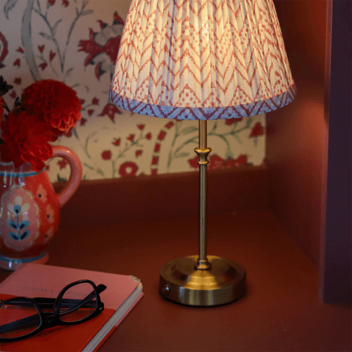 Image showing the The Drake Rechargeable Lamp Base, 25cm, Antique Brass product.
