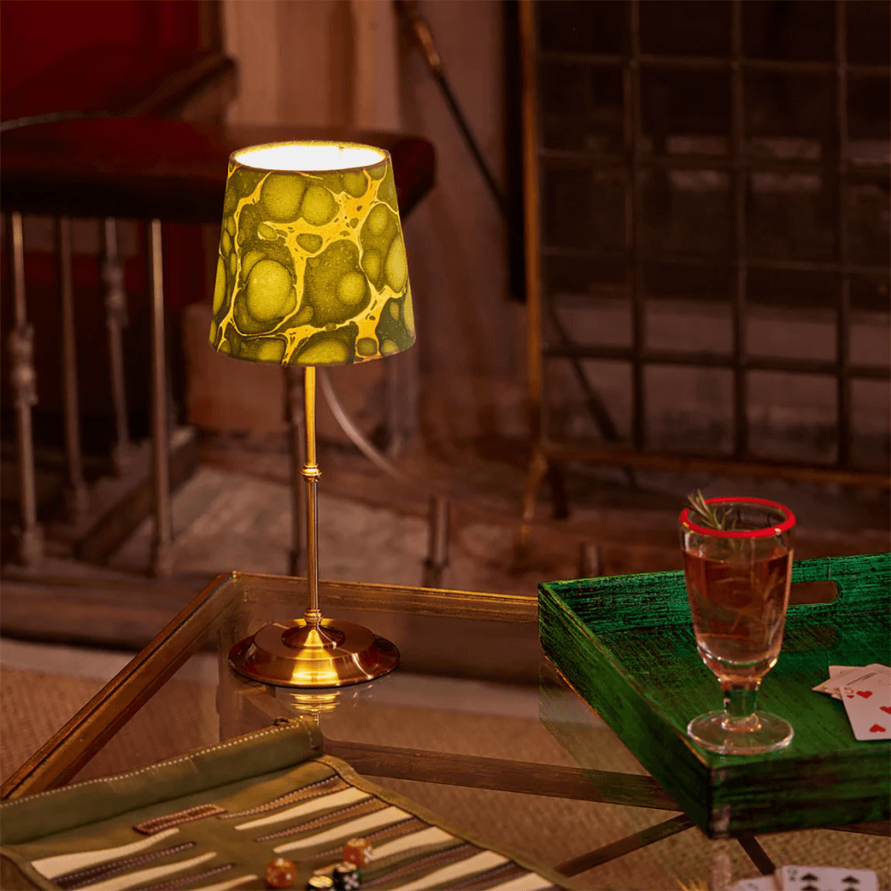 Reed Rechargeable Table Lamp, Brass