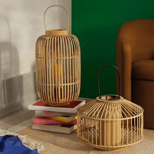 Image showing the Flax Lantern, D45 x H35.5cm, Natural product.