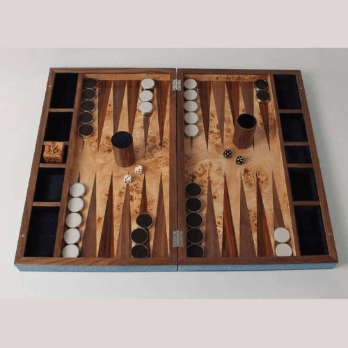 Image showing the Deluxe Backgammon board, 54 × 34 × 8 cm, Bahama Blue product.