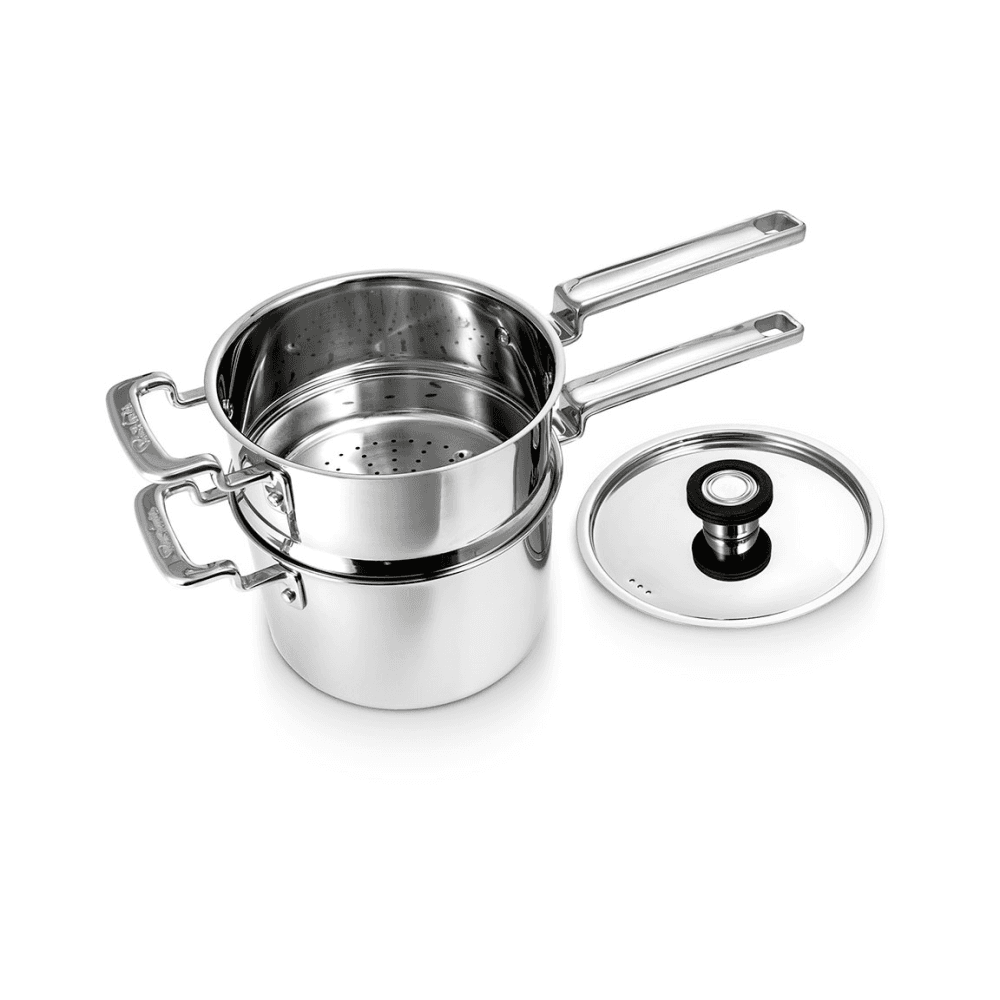 316 2 Piece Saucepan & Steamer Set, Stainless Steel