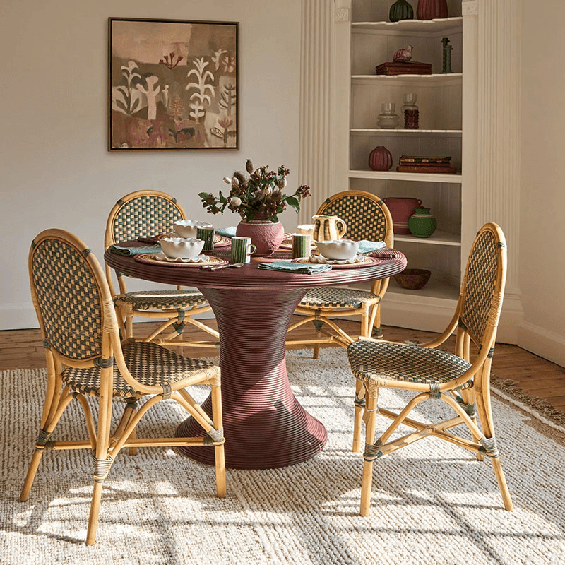 Rattan Dining Chair, Green