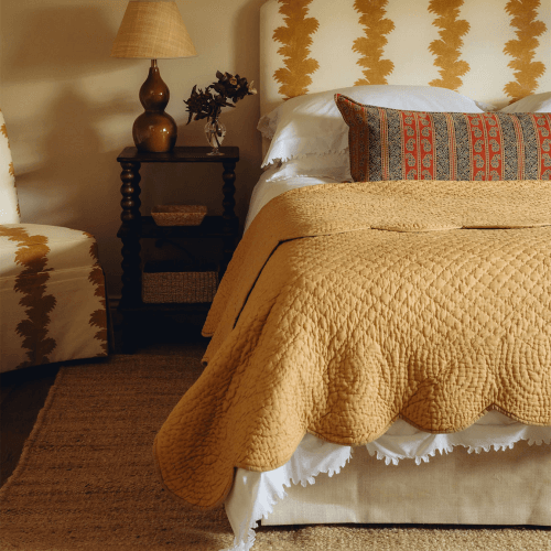 Image showing the Nina Scalloped Bedspread, Double/King, Raffia product.