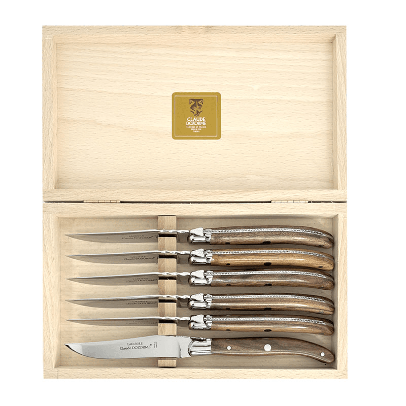 Box of 6 Steak Knives, Rosewood