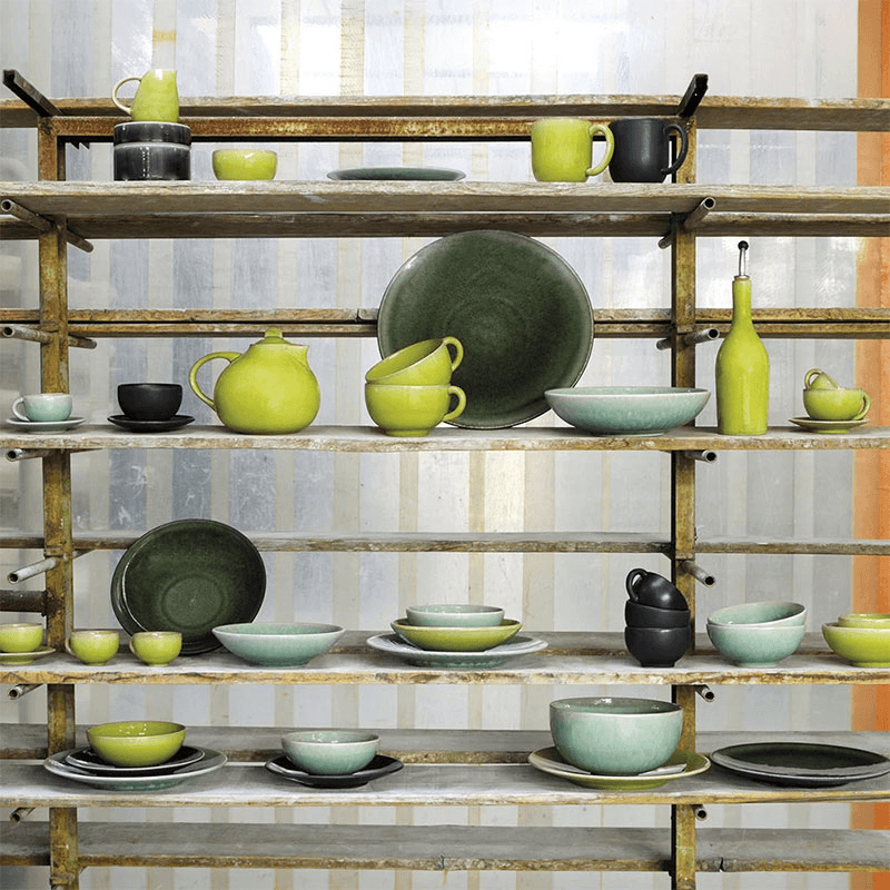 Tourron Set of 6 Individual Bowls, Jade
