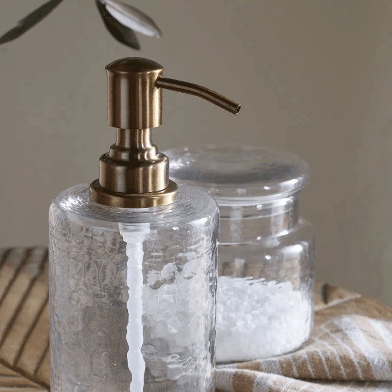 Ilcoso Recycled Hammered Glass Soap Dispenser
