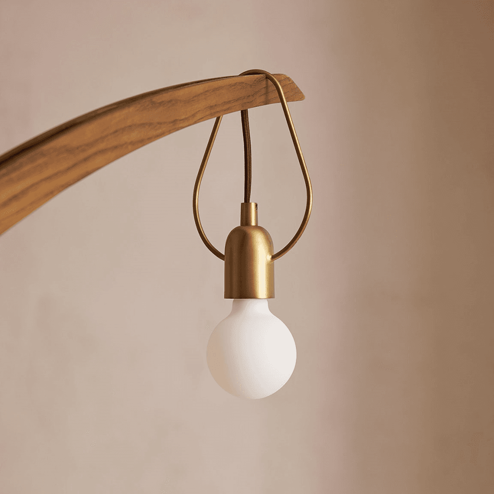 Spencer Arc Floor Lamp, Oak