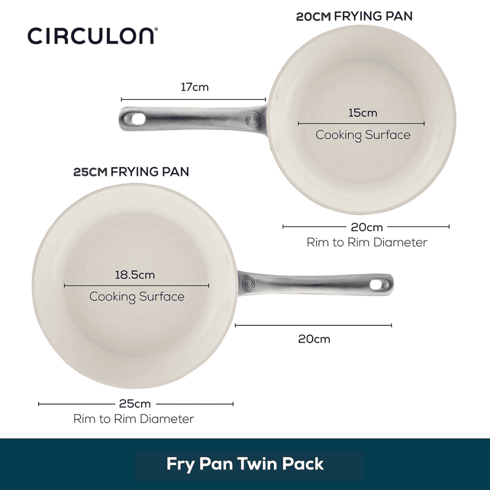Halo Laser Defence Set of 2 Frying Pans, White