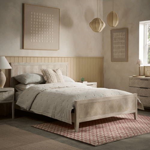 Image showing the Tova Limewashed Bed product.