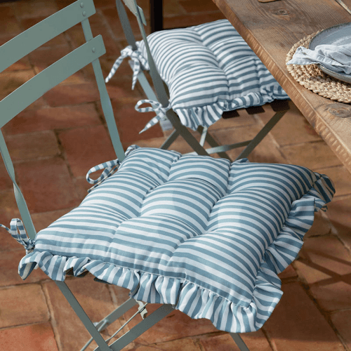 Image showing the Millie Ruffle Set of 2 Indoor/Outdoor Seat Pads product.