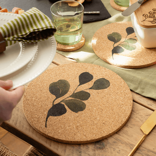 Image showing the Flora Set of 4 Coasters & Placemats Set, Natural product.