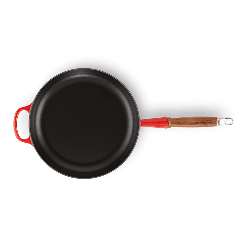 Signature Cast Iron Frying Pan with Wooden Handle