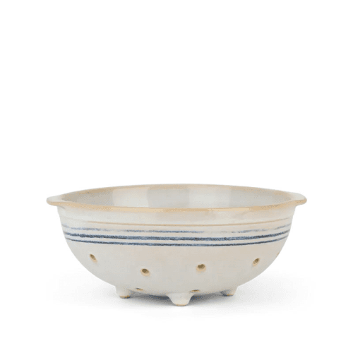 Image showing the Melbury Colander, White/Blue product.