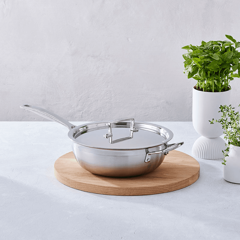 Classic 3-ply Non-Stick Chefs Pan, Stainless Steel