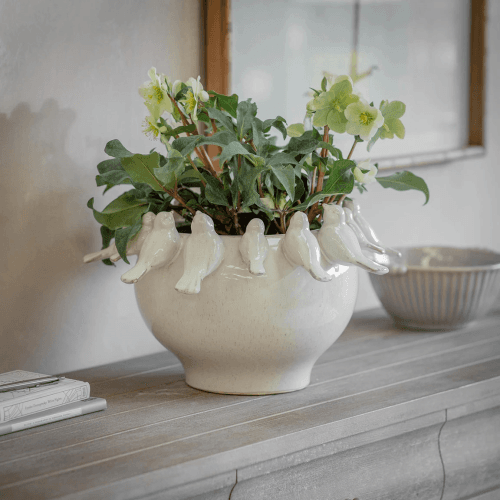Image showing the Kersey Bird Planter, White product.
