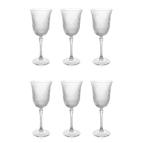 Image showing the Julia Set of 6 Crystal Red Wine Glasses product.