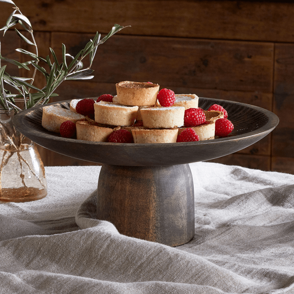 Eisha Wooden Cake Stand, Brown
