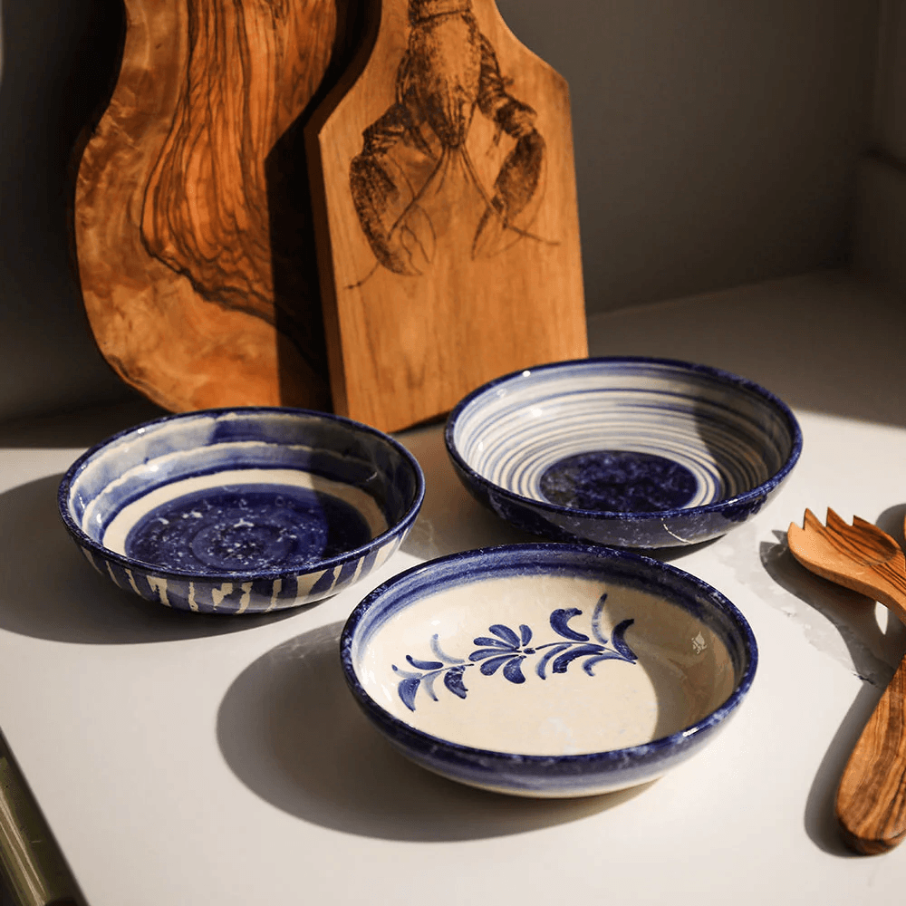 Olive Serving Bowl, Blue