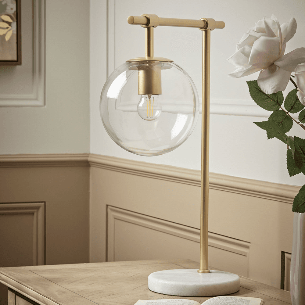 Globe Table Lamp, Brass