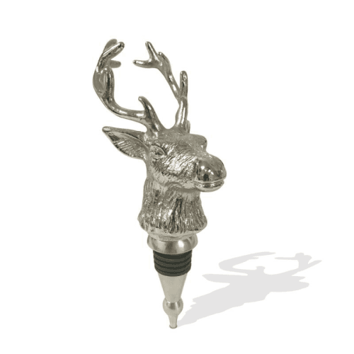 Image showing the Stag Bottle Stopper, H18.5 x W6cm, Nickel product.