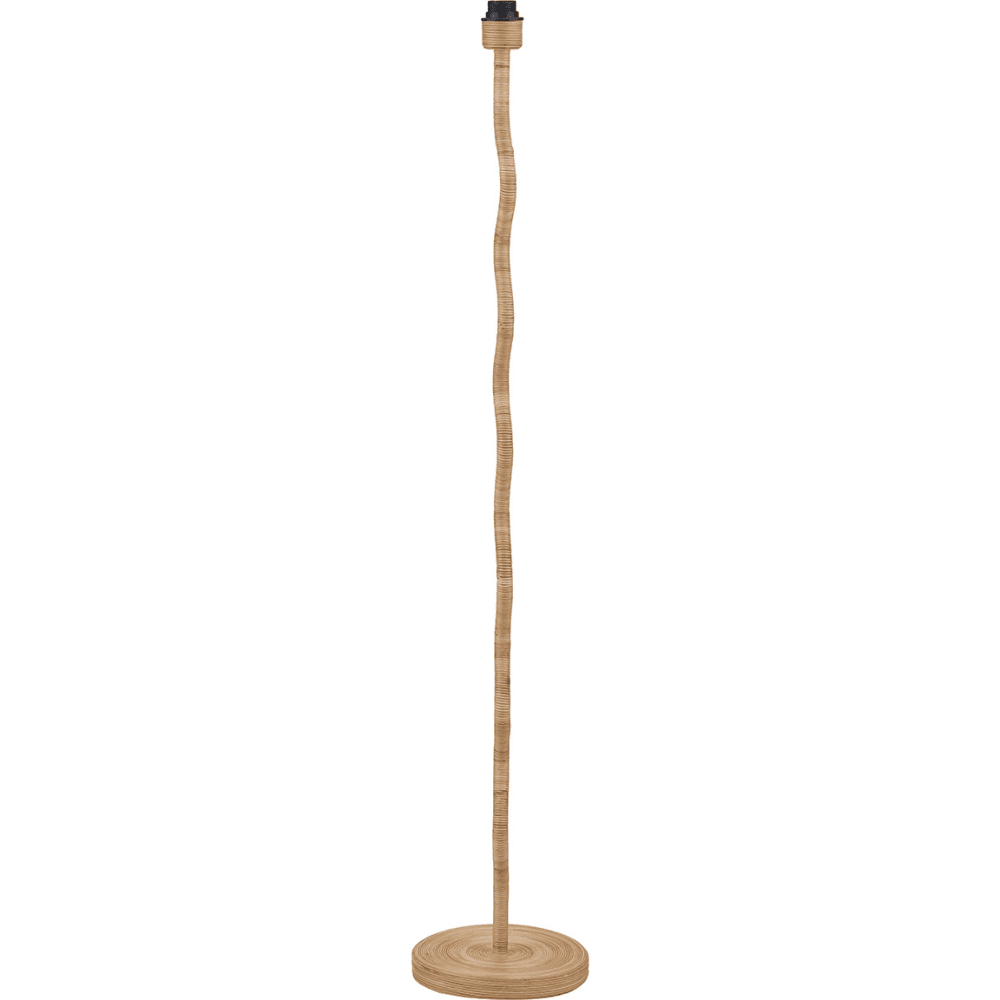Palau Rattan Wave Floor Lamp with Harley Slubby Hopsack Lampshade