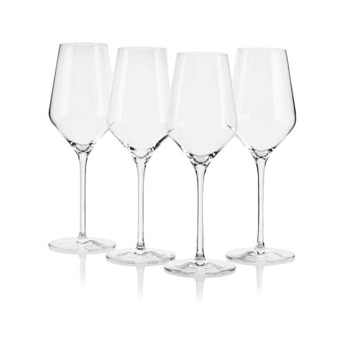 Image showing the Set of 4 White Wine Glasses, Clear product.