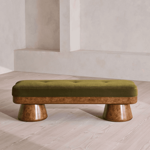 Image showing the Hallie Bench, Olive product.
