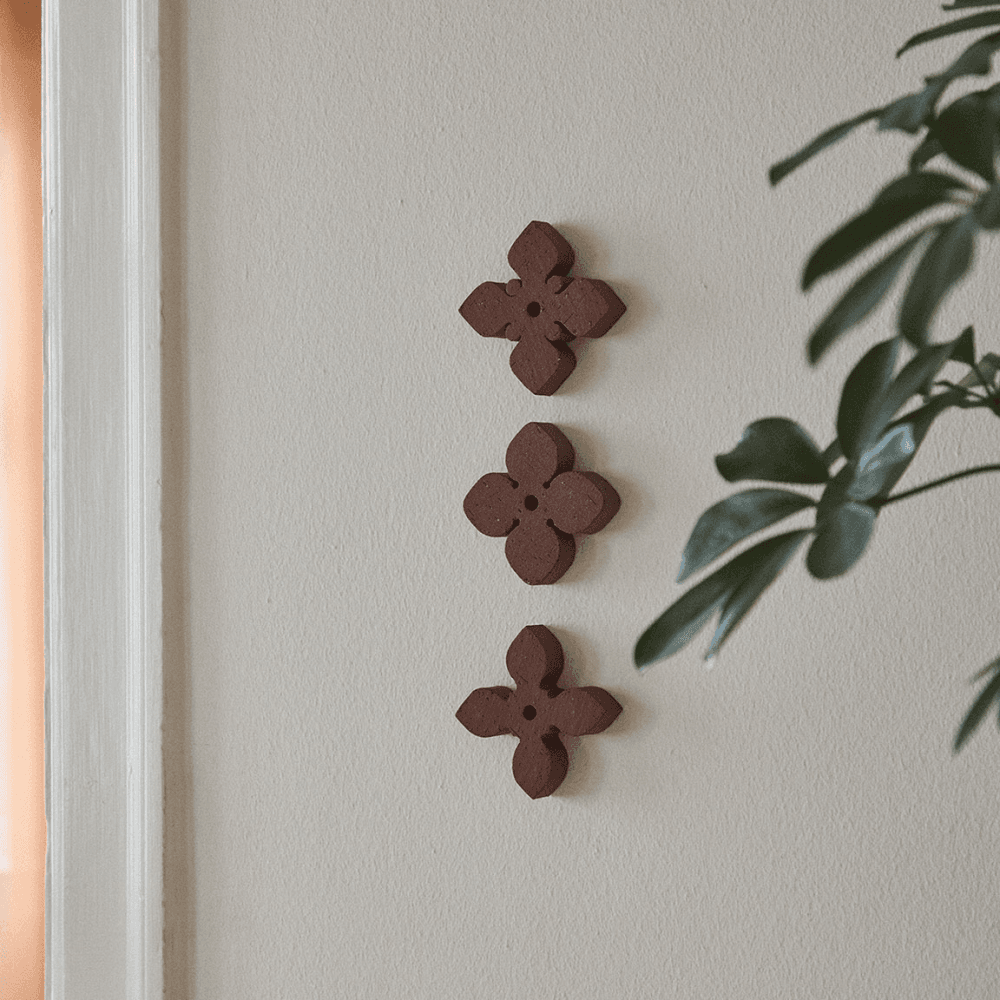 Ceramic Set of 3 Wall Flowers