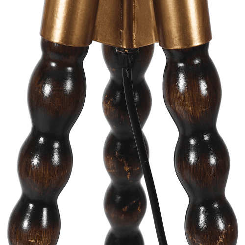 Image showing the Wooden Spindle Floor Lamp, Black product.