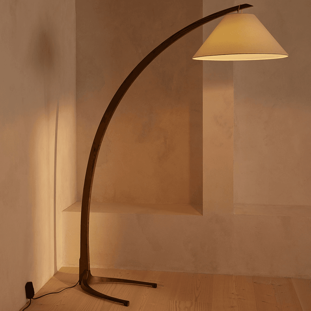Spencer Arc Floor Lamp, Oak