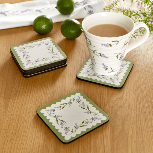 Image showing the Lavandula Set of 6 Coasters, White product.