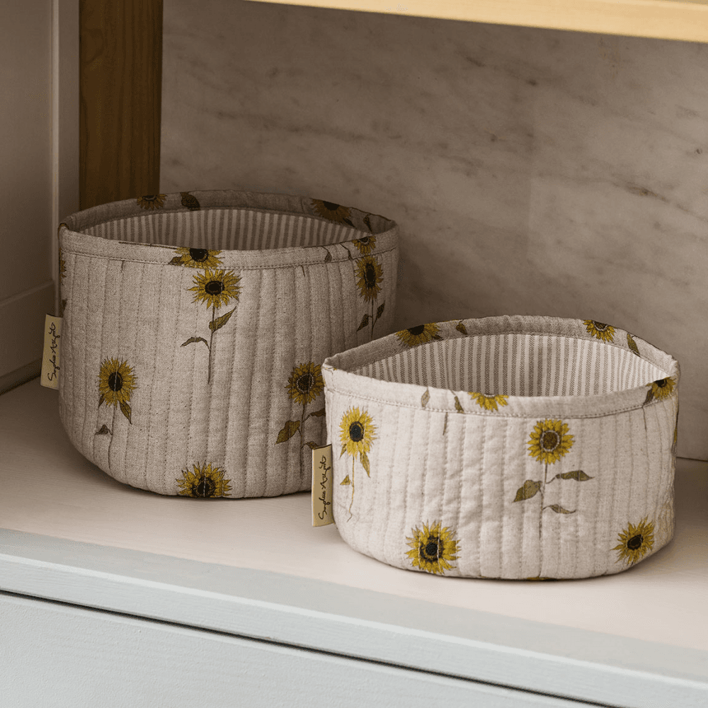 Sunflower Set of 2 Storage Baskets, Natural