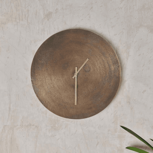 Image showing the Okota Wall Hung Clock, D58cm, Antique Brass product.