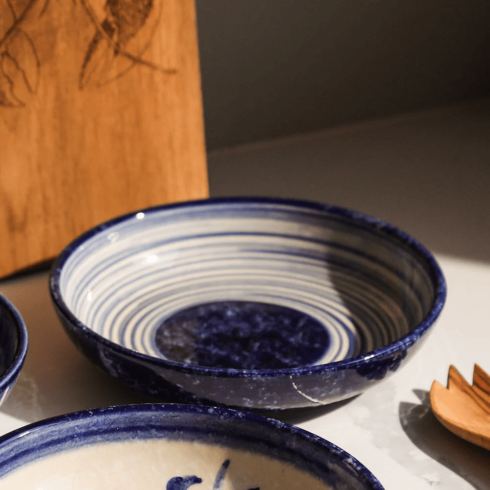 Ripple Serving Bowl, Blue