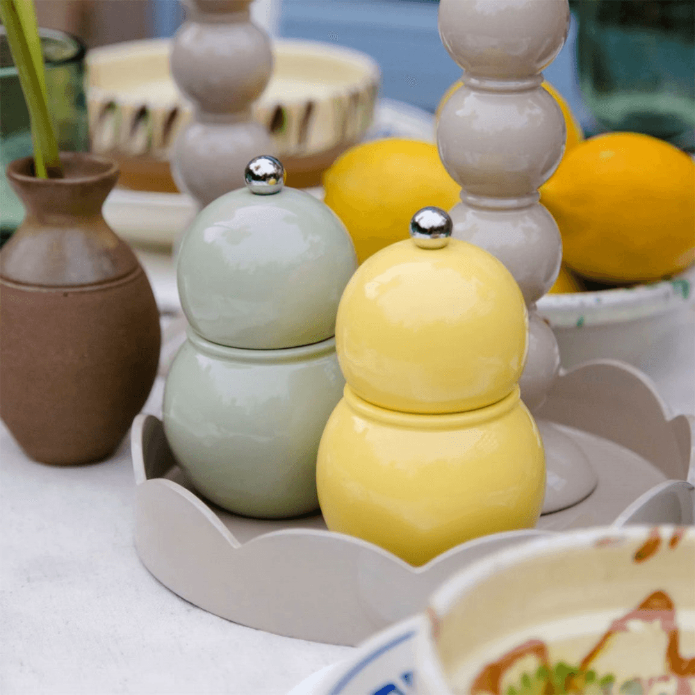 Lacquered Chubby Salt or Pepper Mill