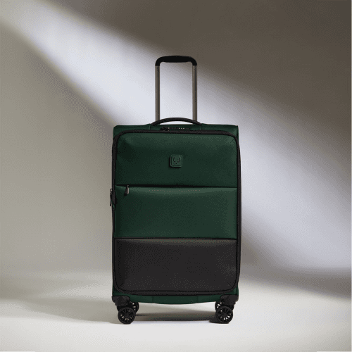 Image showing the Urban Soft Stripe Expandable Suitcase, Forest Green product.